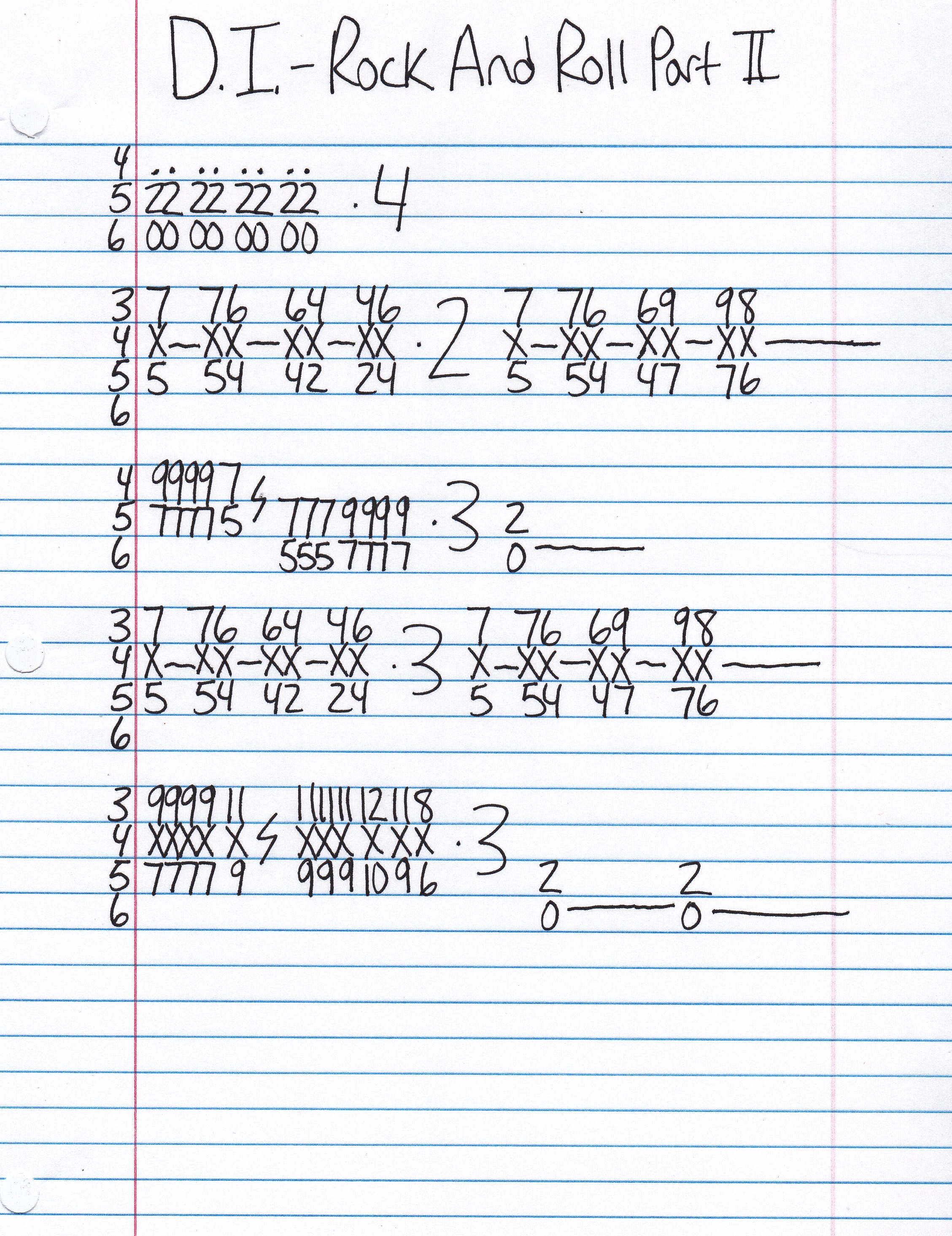 High quality guitar tab for Rock And Roll Part II by D.I. off of the album Team Goon. ***Complete and accurate guitar tab!***